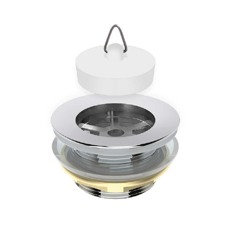 Seima Bath Plug & Waste 40mm White Plug Chrome 192007
