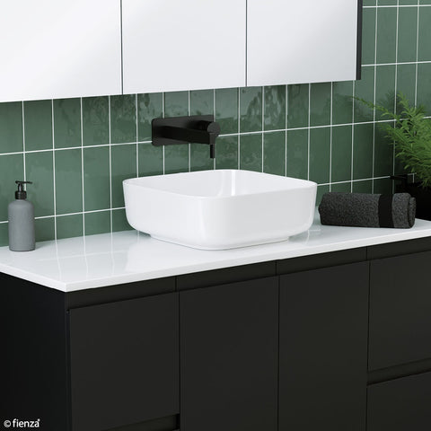Fienza Petra Above Counter Basin 390x390mm No Taphole Gloss White RB196