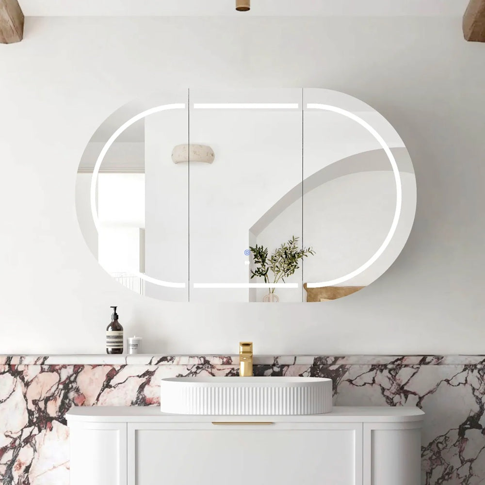 Otti Bondi LED Shaving Cabinet 1200x750mm Premium Edition White LED-BOSV1275W-VP