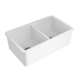Turner Hasting Butler Cuisine Sink Double Bowl 850x460mm Inset/Undermount Gloss White CUD85FS