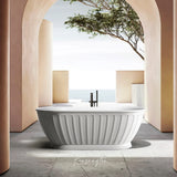 Otti Attica Kensington Freestanding Bath 1500mm w/ Overflow Gloss White AKBT-1500-OF