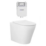 Otti Alzano Wall Faced Rimless Pan w/ Slim seat & Geberit Inwall Cistern (S-trap) White IAWFPRLPKVA-G-NP