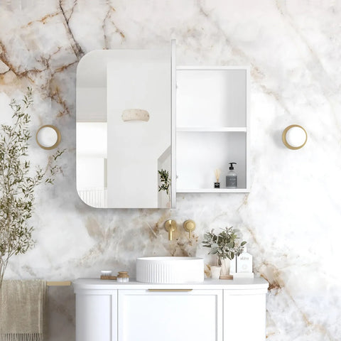 Otti Newport Shaving Cabinet 900x750mm White SSQ9075