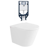 Otti Alzano Wall Hung Pan w/ R&T Inwall Cistern & Frame Buttons White IAWHPVAPK-NP