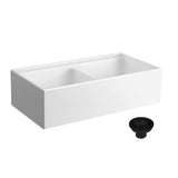 Seima Odessa 922 Ceramic Butler Sink Double Bowl 915x485mm Workstation White Gloss (inc.Black Basket Waste & Grid) 192537