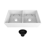 Seima Odessa 761 Ceramic Butler Sink Single Bowl 760x485mm Apron Front White Gloss (inc.Black Basket Waste & Grid) 192534