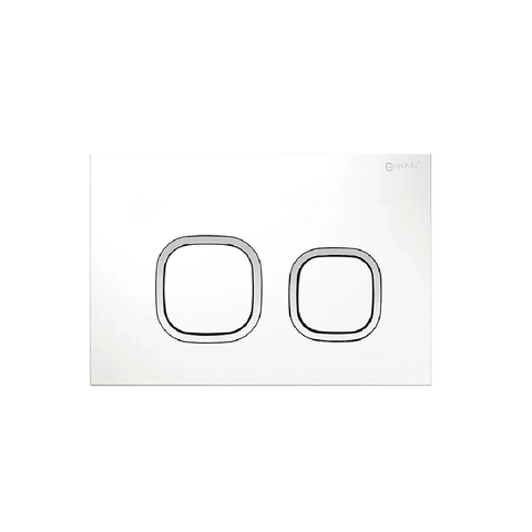Otti R&T Soft Square Fush Plate Matte White / Chrome Trim IS30MW