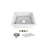 Seima Odessa 560 Ceramic Butler Sink Single Bowl 565x460mm Abovemount/Undermount White Gloss (inc.Stainless Steel Basket Waste & Grid) 192501