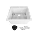 Seima Sink Eva 635 Abovemount 635x560mm (1 taphole) (inc Grid + Basket Waste Black) White 192538