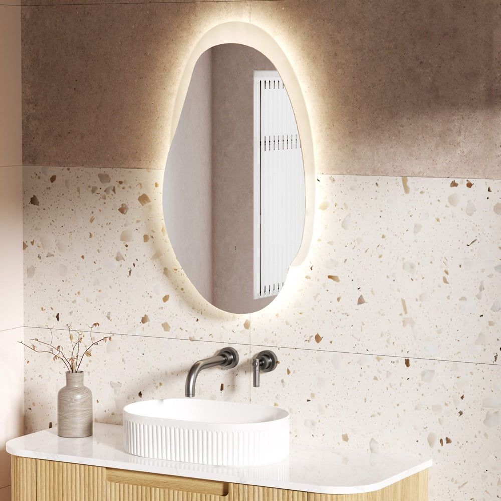Aulic Evanston LED Mirror 530mm w/ Matte White Acrylic Edge LMEST-530-MW