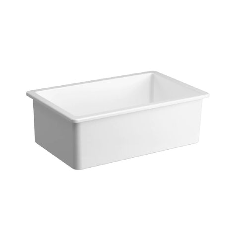 Seima Odessa 761 Ceramic Butler Sink Single Bowl 760x485mm Apron Front White Gloss (inc.Brushed Gold Basket Waste & Grid) 192524
