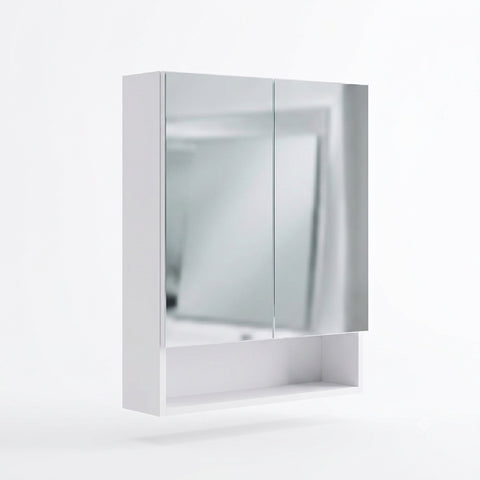 Fienza Carmen/Aluca Mirror Cabinet 600mm White 2 Doors w/ Display Shelf DMC600