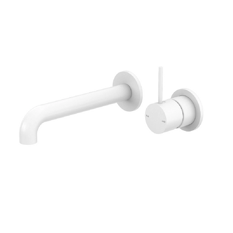 Nero Mecca Wall Basin / Bath Set 260mm (Separate Plates) Handle Up Trim Kits Only Matte White NR221910D260TMW