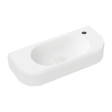 Fienza Minka Wall Hung Basin Solid Surface 650x270mm 1 Tap Hole Matte White CSB310-1