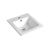 Otti Square Inset Basin 410x410mm 1 Taphole w/Overflow Gloss White IS7041