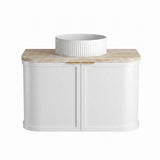 Otti Hampshire Curve Wall Hung Vanity 600mm Satin White / Sand Dune Top BOH600WST-SD