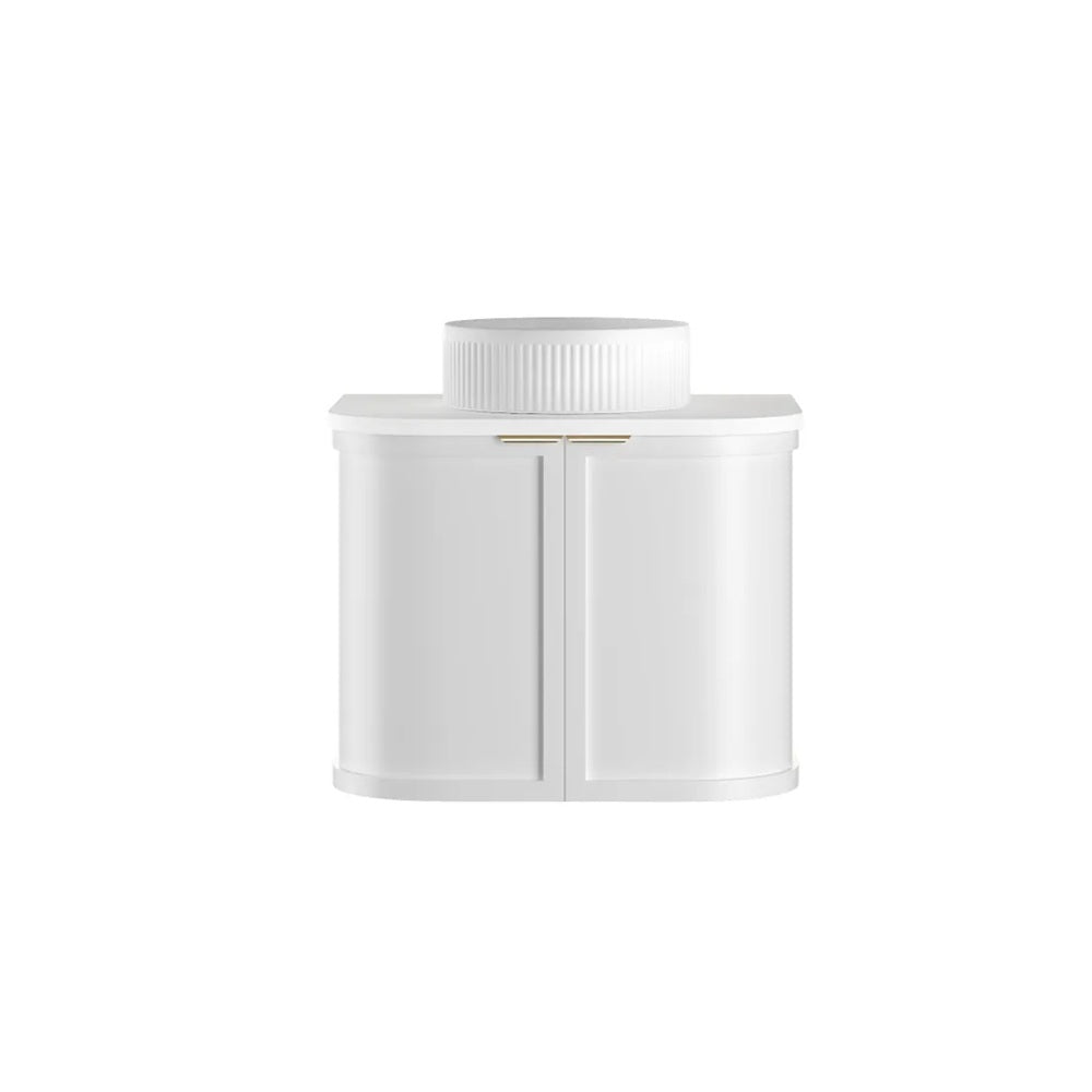 Otti Hampshire Wall Hung Curve Vanity 600mm Satin White w/ Matte White Top BOH600WST-MW