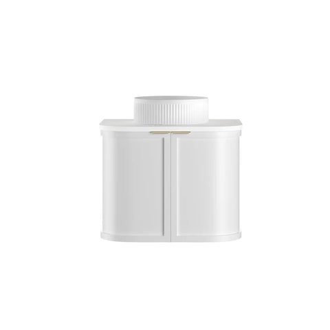 Otti Hampshire Wall Hung Curve Vanity 600mm Satin White w/ Matte White Top BOH600WST-MW