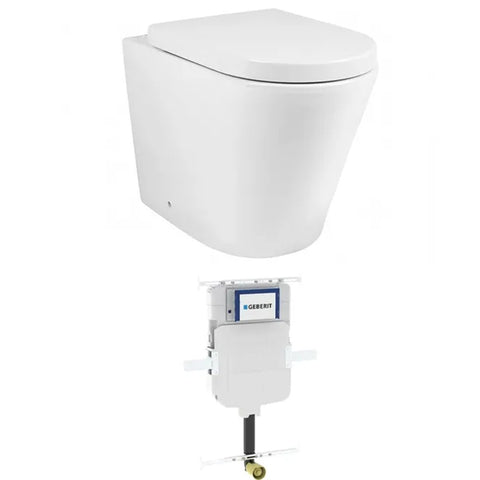 Otti Alzano Hurricane Pan Smart Seat w/ Geberit Inwall Cistern Set (Push Plate Sold Separately) Gloss White EBIAWFPRLHPKVA-G-NP