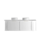 Otti Hampshire Wall Hung Curve Vanity 1500mm Satin White w/ Matte White Top BOH1500WST-MW