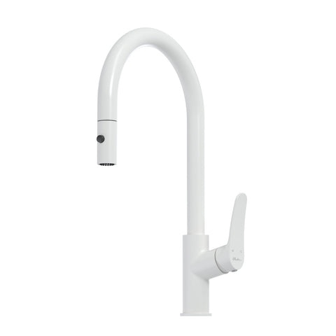 Oliveri Verona Pullout Gooseneck Sink Mixer White VA306507WH-P