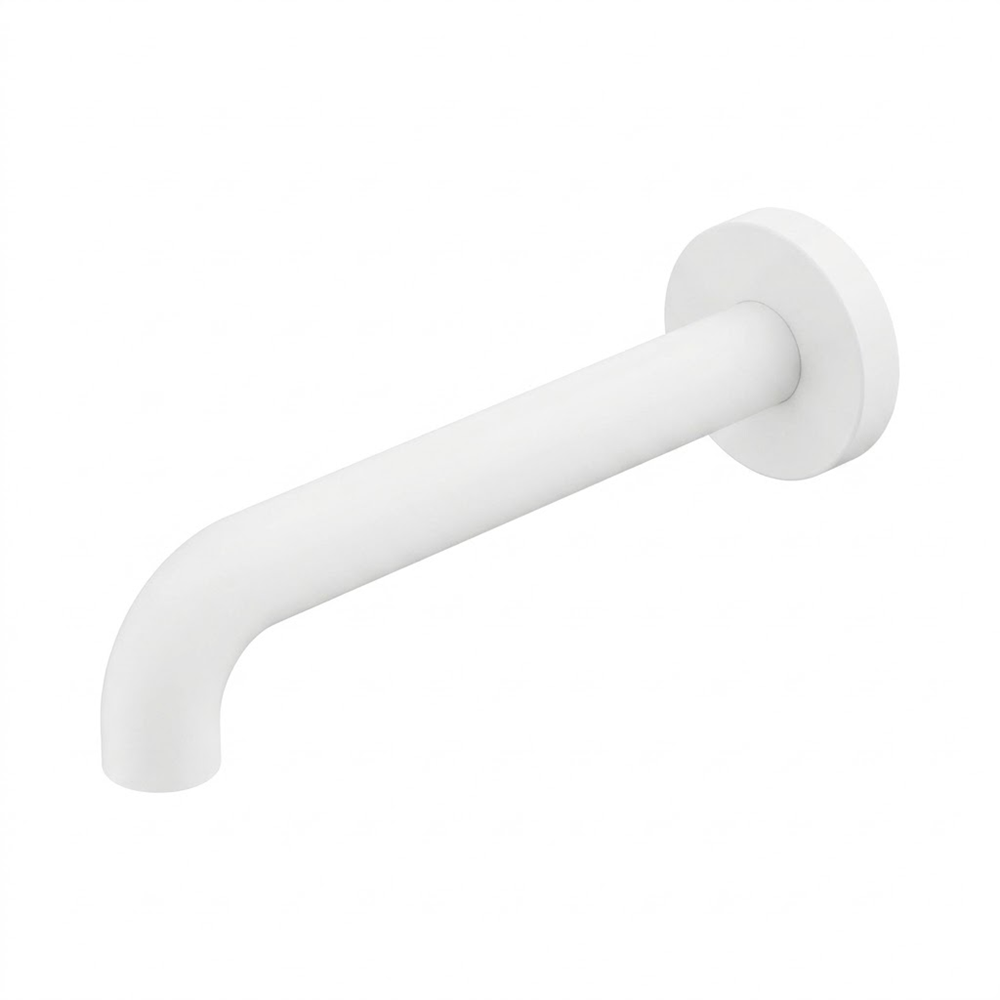 Nero Mecca Basin/Bath Spout Ii Only Push Fit 60x12mm Backplate 160mm Matte White NR221903D160MW