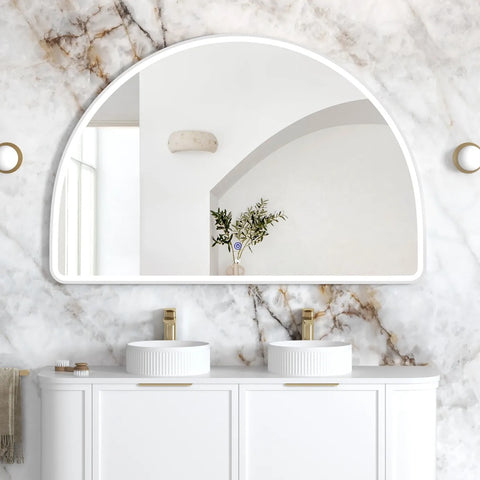 Otti LED Moonlight Archie Metal Framed Mirror 1000x1500mm Matte White LED-MA1015W