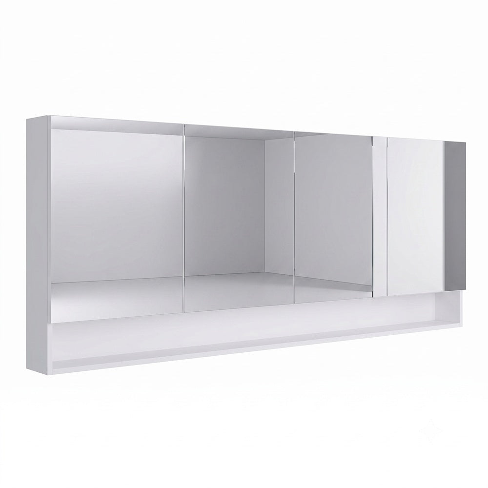 Fienza Carmen/Aluca Mirror Cabinet 1800mm White 4 Doors w/ Display Shelf DMC1800