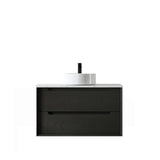 Otti Byron Wall Hung Vanity 900mm Black Oak w/ Matte White Top BY900BSTUD-MW