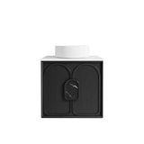 Otti Laguna Mk II Wall Hung Vanity 600mm Black Oak w/ Pure White Top LGM600BSTUD-PW