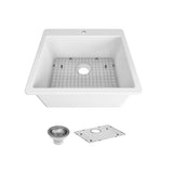 Seima Sink Eva 635 Abovemount 635x560mm (1 taphole) (inc Grid + Waste Stainless Steel) White 192508