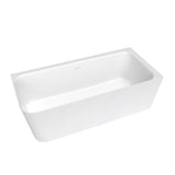 Argent Mirra Cast Stone Freestanding Bath 1650mm Right Hand Corner Matte White FS611657R