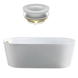 Seima Limni 101 Freestanding Bath 1700mm Gloss White + Flexiwaste Overflow Kit & Pop-Out Waste Matte White 192812