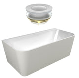 Seima Plati 130 Back to Wall Bath 1700mm Gloss White + Flexiwaste Overflow Kit & Pop-Out Waste Gloss White 192867