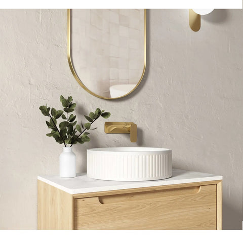 Otti Hudson Concrete Basin Round 400mm Above Counter White OT4000CONW