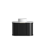 Otti Hampshire Wall Hung Curve Vanity 750mm Satin Black w/ Matte White Top BOH750BST-MW