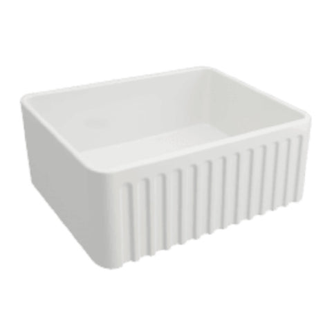 Turner Hastings KIT Novi Fireclay Butler Sink 600x460mm (w/ Overflow. Inc. Waste) Gloss White NO60FSOF