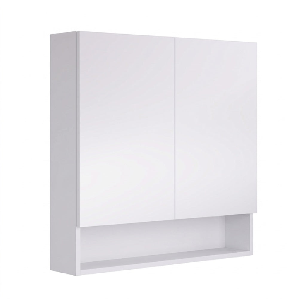 Fienza Carmen/Aluca Mirror Cabinet 750mm White 2 Doors w/ Display Shelf DMC750