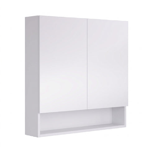 Fienza Carmen/Aluca Mirror Cabinet 750mm White 2 Doors w/ Display Shelf DMC750