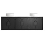 Otti Laguna Mk II Wall Hung Vanity 1800mm Black Oak w/ Matte White Top LGM1800BSTUD-MW