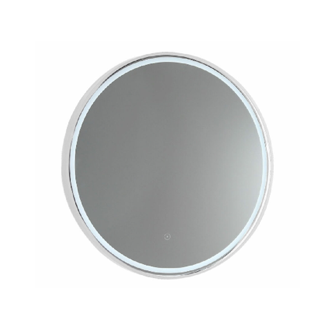 Remer Sphere Mirror Demister LED 600x600mm Matte White Aluminium Frame S60D-MW