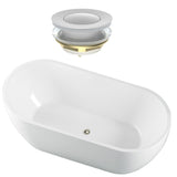 Seima Arko 120 Freestanding Bath 1500mm Matte White + Flexiwaste Overflow Kit & Pop-Out Waste Gloss White 192832
