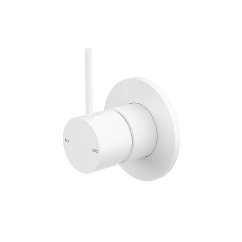 Nero Mecca Shower Mixer 80mm Plate Handle Up Trim Kits Only Matte White NR221911BTMW