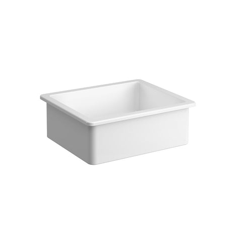 Seima Odessa 560 Ceramic Butler Sink Single Bowl 565x460mm Abovemount/Undermount White Gloss (inc.Stainless Steel Basket Waste) 192421