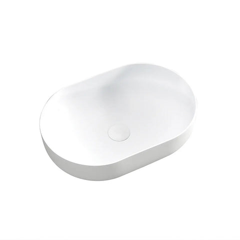 Otti Portofino Solid Surface Basin 500x350mm Above Counter Matte White SSB5035