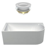 Seima Plati 110 Left Corner Freestanding Bath 1500mm Gloss White + Flexiwaste Overflow Kit & Pop-Out Waste Gloss White 192846
