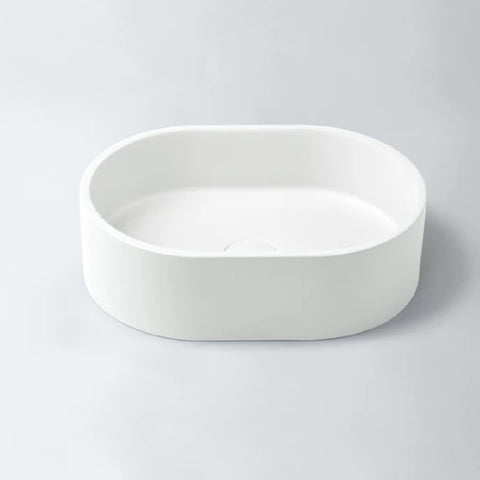 Eight Quarters Concrete Mini Pod Above Counter Basin 400x280mm White EQCO2-W