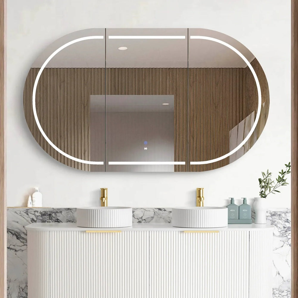 Otti Bondi LED Shaving Cabinet 1500x900mm Premium Edition White LED-BOSV1590W-VP
