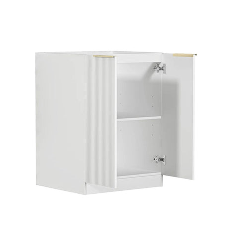 Otti Bondi Fluted Laundry Base Cabinet 630mm White LA-BO600W_LOT