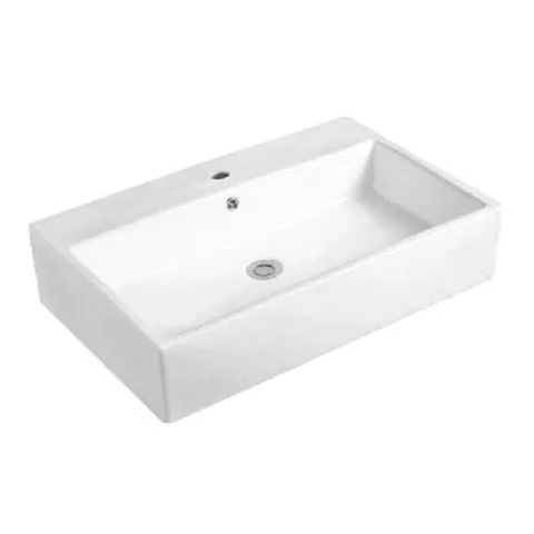 Otti Wall Hung Above Counter Basin 700x460mm 1 Taphole With Overflow Gloss White IS2600